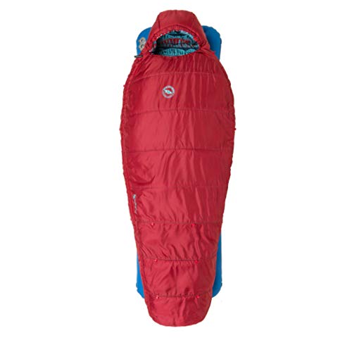 Big Agnes Duster 15 Kids' Synthetic Mummy Sleeping Bag, Red, Regular Length, Right Zipper