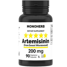Load image into Gallery viewer, Artemisinin 200 mg - 90 Vegetarian Capsules - Pure Sweet Wormwood Extract
