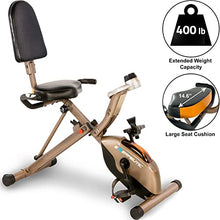 Load image into Gallery viewer, Exerpeutic Gold 525XLR Folding Recumbent Exercise Bike, 400 lbs
