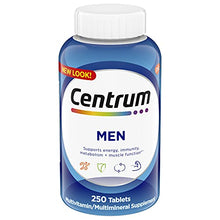 Load image into Gallery viewer, Centrum Multivitamin for Men, Multivitamin/Multimineral Supplement with Vitamin D3, B Vitamins and Antioxidants, Gluten Free, Non-GMO Ingredients - 250 Count
