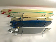 Load image into Gallery viewer, StoreYourBoard Metal Surfboard Storage Rack, 4 Surf Adjustable Home Wall Mount
