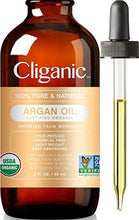 Load image into Gallery viewer, Cliganic Organic Argan Oil, 100% Pure | for Hair, Face &amp; Skin | Cold Pressed Carrier Oil, Imported from Morocco
