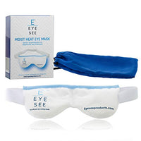 Eye See Dry Eye Moist Heat Compress - Warm Eye Compress to relieve Dry Eyes - Stays Hot as a Heated Eye Mask Should! Storage Pouch Included!
