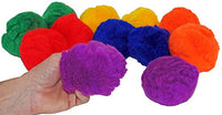 Great Lakes Sports Set of 12, Rainbow Fluff Balls (Lightweight Versions of Yarn Balls), 3-1/2