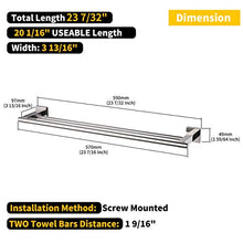Load image into Gallery viewer, KES 24 Inch Double Towel Bar Bathroom Kitchen Towel Holder Dual Towel Rod Rustproof Wall Mount SUS304 Stainless Steel Polished Finish, A2201S60
