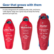 Load image into Gallery viewer, Big Agnes Duster 15 Kids&#39; Synthetic Mummy Sleeping Bag, Red, Regular Length, Right Zipper
