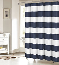 Load image into Gallery viewer, Nautical Stripe Design Fabric Shower Curtain for Bathroom - Navy and White 36&quot; x 72&quot; Shower Curtain for Shower Stall Classic Simple Modern Bathroom Curtain

