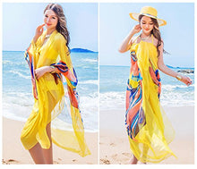 Load image into Gallery viewer, Sexy Women Chiffon Beach Swimwear Sarong Wrap Dress Bikini Cover Up Scarf (Yellow)
