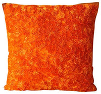 The HomeCentric Pillow Case Custom, Orange Accent Pillows, Modern Solid Pillowcases, Throw Pillow Covers 12x12 inch (30x30 cm), Art Silk Square Decorative Pillows Cover, Abstract Ribbon - Orange Peel