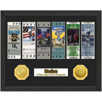 The Highland Mint Pittsburgh Steelers Super Bowl Ticket Collection Wall Frame