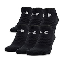 Load image into Gallery viewer, Under Armour Men&#39;s Charged Cotton No Show Socks, Black, Large
