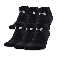 Under Armour Men's Charged Cotton No Show Socks, Black, Large