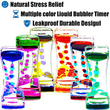 Load image into Gallery viewer, FKYTION Liquid Motion Bubbler Timer Pack of 1 Colorful Hourglass Liquid Bubbler ADHD Fidget Toy Sensory Toys Anxiety Toys Autism Toys Children Activity Calm Relaxing Desk Toys
