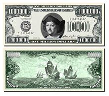 Load image into Gallery viewer, Big Fat Zero Dollar Novelty Bill - 25 Count with Bonus Clear Protector &amp; Christopher Columbus Bill
